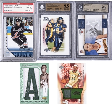 2000s UD, Panini and Topps Future Hall of Famers Rookie Cards Collection (5 Different) – Including Curry, Durant, Ovechkin, Rodgers and LeBron